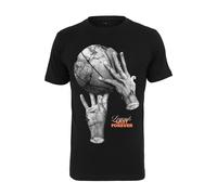 T-Shirt MISTERTEE "MisterTee Herren Ballin Hands Tee", Herren, Gr. XS, schwarz, 100% Baumwolle, unifarben, normal, Rundhals, Shirts T-Shirt (51246941-XS) schwarz