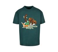 T-Shirt MISTERTEE "MisterTee Herren Beastie Boys Animal Tee", Damen, Gr. XS, bottlegrün, 100% Baumwolle, bedruckt, oversize, Rundhals, Shirts T-Shirt (19252905-XS)
