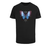 T-Shirt MISTERTEE "MisterTee Herren Become the Change Butterfly Tee", Damen, Gr. S, schwarz, 100% Baumwolle, bedruckt, normal, Rundhals, Shirts T-Shirt (39679447-S) schwarz