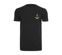T-Shirt MISTERTEE "MisterTee Herren Captain Tee", Jungen, Gr. XXL, schwarz, 100% Baumwolle, bedruckt, normal, Rundhals, Shirts T-Shirt (74415160-XXL) schwarz