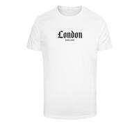 T-Shirt MISTERTEE "MisterTee Herren England London Tee", Damen, Gr. S, weiß, 100% Baumwolle, bedruckt, normal, Rundhals, Shirts T-Shirt (17001817-S) weiß
