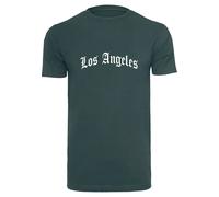 T-Shirt MISTERTEE "MisterTee Herren Los Angeles Wording Tee", Damen, Gr. S, bottlegrün, 100% Baumwolle, bedruckt, normal, Rundhals, Shirts T-Shirt (97518943-S) bottlegrün