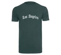 T-Shirt MISTERTEE "MisterTee Herren Los Angeles Wording Tee", Damen, Gr. S, bottlegrün, 100% Baumwolle, bedruckt, normal, Rundhals, Shirts T-Shirt (97518943-S) bottlegrün