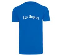 T-Shirt MISTERTEE "MisterTee Herren Los Angeles Wording Tee", Jungen, Gr. L, blau (cobaltblau), 100% Baumwolle, bedruckt, normal, Rundhals, Shirts T-Shirt (46044232-L) cobaltblau