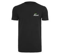 T-Shirt MISTERTEE "MisterTee Herren Miami Palm Tree EMB Tee", Jungen, Gr. S, schwarz, 100% Baumwolle, normal, Rundhals, Shirts T-Shirt (85465500-S) schwarz
