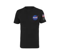 T-Shirt MISTERTEE "MisterTee Herren NASA Insignia Logo Flag Tee", Jungen, Gr. XS, schwarz, 100% Baumwolle, unifarben, normal, Rundhals, Shirts T-Shirt (78027937-XS) schwarz