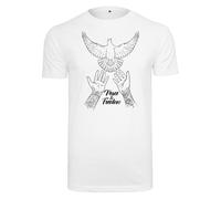 T-Shirt MISTERTEE "MisterTee Herren Peace & Freedom Tee", Jungen, Gr. XL, weiß, 100% Baumwolle, unifarben, normal, Rundhals, Shirts T-Shirt (77128515-XL) weiß
