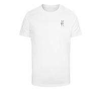 T-Shirt MISTERTEE "MisterTee Herren Peace Hand Tee", Damen, Gr. S, weiß, 100% Baumwolle, bedruckt, normal, Rundhals, Shirts T-Shirt (14444638-S)
