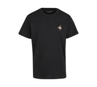 T-Shirt MISTERTEE "MisterTee Herren Peace Noodles Tee EMB", Damen, Gr. XXL, schwarz, 100% Baumwolle, bedruckt, slim fit, Rundhals, Shirts T-Shirt (89325420-XXL) schwarz