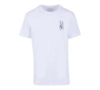 T-Shirt MISTERTEE "MisterTee Herren Peace Sign Tee EMB", Herren, Gr. XXL, weiß, 100% Baumwolle, unifarben, normal, Rundhals, Shirts T-Shirt (44508756-XXL) weiß