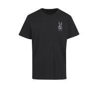T-Shirt MISTERTEE "MisterTee Herren Peace Sign Tee EMB", Damen, Gr. XS, schwarz, 100% Baumwolle, unifarben, normal, Rundhals, Shirts T-Shirt (53505366-XS) schwarz
