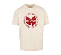 T-Shirt MISTERTEE "MisterTee Herren WU Wear Circle Logo Oversize Tee", Herren, Gr. XS, sand, 100% Baumwolle, bedruckt, oversize, Rundhals, Shirts T-Shirt (31334036-XS) sand