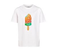 T-Shirt MISTERTEE "MisterTee Kids Kids Ice Cream Tee", Mädchen, Gr. 110/116, weiß, 100% Baumwolle, bedruckt, relaxed fit, Rundhals, Shirts T-Shirt (14777606-110) weiß