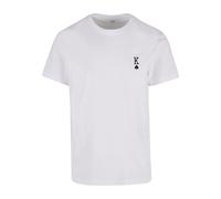 T-Shirt MISTERTEE "MisterTee King Card EMB Tee", Damen, Gr. M, weiß, 100% Baumwolle, bedruckt, normal, Rundhals, Shirts T-Shirt (14016701-M) weiß