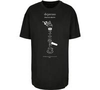 T-Shirt MISTERTEE "MisterTee Ladies Depresso Oversized Boyfriend Tee", Damen, Gr. M, schwarz, 100% Baumwolle, bedruckt, oversize, Rundhals, Shirts T-Shirt (41740437-M) schwarz