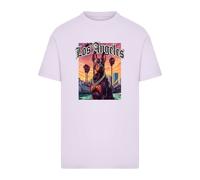 T-Shirt MISTERTEE "MisterTee Los Angeles Dog Tee", Herren, Gr. XS, rosa (lila), 100% Baumwolle, bedruckt, normal, Rundhals, Shirts T-Shirt (53238961-XS) lila