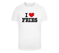 T-Shirt MISTERTEE "MisterTee Love Fries Tee", Damen, Gr. M, weiß, 100% Baumwolle, bedruckt, normal, Rundhals, Shirts T-Shirt (89410265-M) weiß