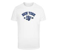 T-Shirt MISTERTEE "MisterTee NYC Basketball Tee", Jungen, Gr. L, weiß, 100% Baumwolle, bedruckt, normal, Rundhals, Shirts T-Shirt (34053431-L) weiß