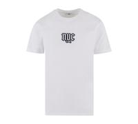 T-Shirt MISTERTEE "MisterTee NYC Old English Wording Patch Tee", Damen, Gr. 4XL, weiß, 100% Baumwolle, bedruckt, normal, Rundhals, Shirts T-Shirt (14134115-4XL) weiß