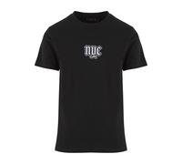 T-Shirt MISTERTEE "MisterTee NYC Old English Wording Patch Tee", Herren, Gr. XL, schwarz, 100% Baumwolle, bedruckt, normal, Rundhals, Shirts T-Shirt (90200002-XL)
