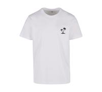T-Shirt MISTERTEE "MisterTee Palm Tree EMB Tee", Damen, Gr. L, weiß, 100% Baumwolle, bedruckt, normal, Rundhals, Shirts T-Shirt (95292955-L) weiß
