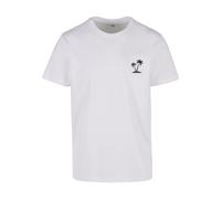 T-Shirt MISTERTEE "MisterTee Palm Tree EMB Tee", Jungen, Gr. M, weiß, 100% Baumwolle, bedruckt, normal, Rundhals, Shirts T-Shirt (95292955-M) weiß