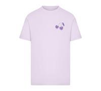 T-Shirt MISTERTEE "MisterTee Paradise Cherries Tee", Damen, Gr. S, lila, 100% Baumwolle, bedruckt, normal, Rundhals, Shirts T-Shirt (22698440-S) lila
