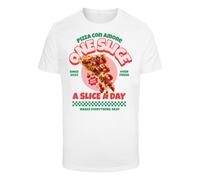 T-Shirt MISTERTEE "MisterTee Pizza Amore Tee", Herren, Gr. S, weiß, 100% Baumwolle, bedruckt, normal, Rundhals, Shirts T-Shirt (62717967-S)