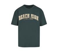 T-Shirt MISTERTEE "MisterTee Reach High Fear None Oversize Tee", Jungen, Gr. L, bottlegrün, 100% Baumwolle, bedruckt, oversize, Rundhals, Shirts T-Shirt (22070459-L) bottlegrün
