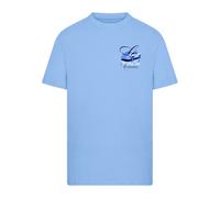 T-Shirt MISTERTEE "MisterTee Runs Better Than Your Playlist Tee", Damen, Gr. S, blau (horizonblau), 100% Baumwolle, bedruckt, normal, Rundhals, Shirts T-Shirt (57104128-S) horizonblau