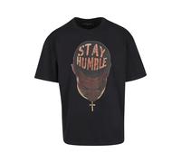 T-Shirt MISTERTEE "MisterTee Stay Humble Tee", Herren, Gr. M, schwarz, 100% Baumwolle, bedruckt, normal, Rundhals, Shirts T-Shirt (23288005-M) schwarz