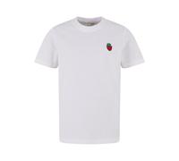 T-Shirt MISTERTEE "MisterTee Strawberry Love EMB Tee", Jungen, Gr. 146/152, weiß, 100% Baumwolle, bedruckt, relaxed fit, Rundhals, Shirts T-Shirt (50162825-146) weiß