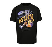 T-Shirt MISTERTEE "MisterTee Unisex Attack Player Oversize Tee", Damen, Gr. XL, schwarz, 100% Baumwolle, bedruckt, oversize, Rundhals, Shirts T-Shirt (13526746-XL) schwarz