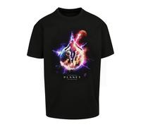T-Shirt MISTERTEE "MisterTee Unisex Electric Planet Oversize Tee", Damen, Gr. S, schwarz, 100% Baumwolle, unifarben, regular fit, Rundhals, Shirts T-Shirt (42562539-S) schwarz