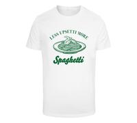 T-Shirt MISTERTEE "MisterTee Upsetti Spaghetti Tee", Herren, Gr. XS, weiß, 100% Baumwolle, bedruckt, normal, Rundhals, Shirts T-Shirt (81797901-XS) weiß