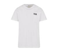 T-Shirt MISTERTEE "MisterTee USA EMB Tee", Jungen, Gr. M, weiß, 100% Baumwolle, normal, Rundhals, Shirts T-Shirt (60462459-M) weiß
