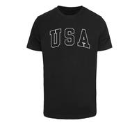 T-Shirt MISTERTEE "MisterTee USA Wording Tee", Jungen, Gr. S, schwarz, 100% Baumwolle, bedruckt, normal, Rundhals, Shirts T-Shirt (53968620-S) schwarz