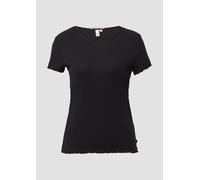 T-Shirt mit Ajour-Muster XS schwarz 2167409.9999.XS
