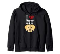 T-Shirt mit Aufschrift I Love My Dog, Labrador Retriever, Tierliebhaber Kapuzenjacke