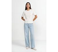 T-Shirt mit Blütenapplikation M white