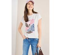 Print-Shirt CECIL, Damen, Gr. S (38), vanilleweiß, Web, 48% Baumwolle, 48% Modal, 4% Elasthan, bedruckt, comfort fit normal, U-Boot-Ausschnitt, abgesteppt, Shirts, mit U-Boot-Ausschnitt (37783010-S) v