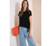 T-Shirt mit Boatneck und Mesh-Einsatz