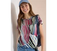 Damen T-Shirt mit Boatneck und Mesh-Einsatz