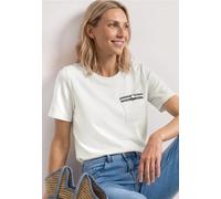 Street One - T-Shirt mit Zier-Brusttasche weiß - Gr. - 42