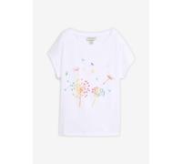 T-Shirt BONPRIX, Damen, Gr. 48/50 (XL), weiß (weiß floral), Obermaterial: 100% Baumwolle, bequem, Shirts T-Shirt, bequeme Passform, Kurzarm-Design, aus Baumwolle (36699628-48) weiß floral