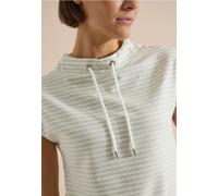 Cecil Damen T-Shirt mit Funnel Neck und Streifen in Grün, Gr: XXL