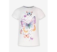 T-Shirt mit Glitzer-Schmetterling Mädchen Salt and Pepper weiß Gr. 128/134