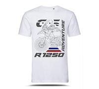 T-Shirt mit Grafik R 1250 GS ADV Rallye Silhouette Style TS-BM-015, Weiß, XL