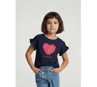 Vertbaudet T-Shirt mit kurzen Volantärmeln Mädchen Marine 146/152