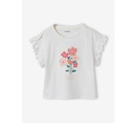 T-Shirt mit kurzen Volantärmeln Mädchen wollweiß Gr. 158 von vertbaudet